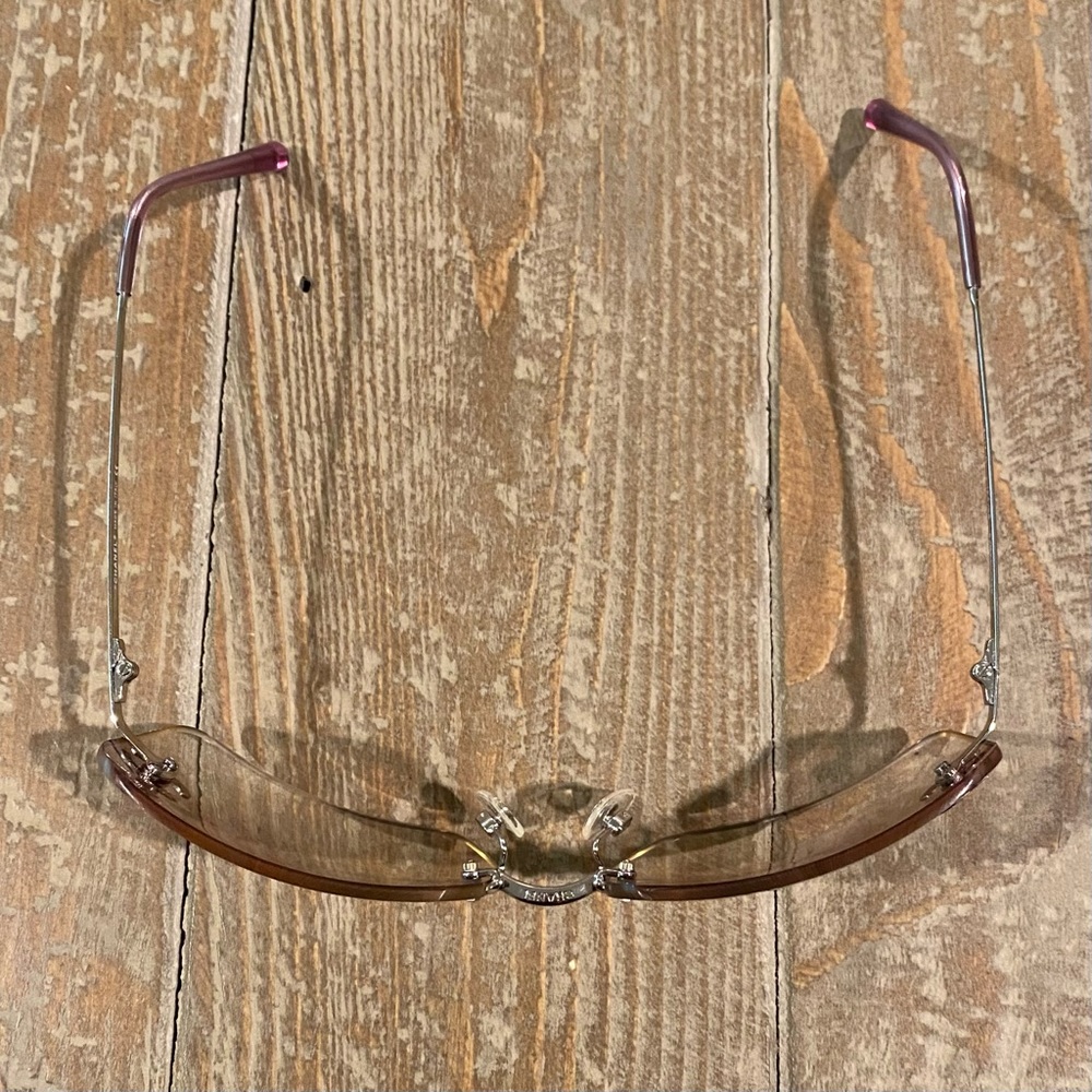 SOLD💋 RARE CHANEL Rimless Sunglasses 4017 D Pink Purple Gradient Silver Rate A - Picture 13 of 16